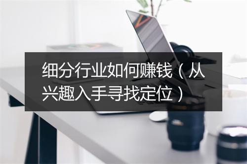 细分行业如何赚钱（从兴趣入手寻找定位）
