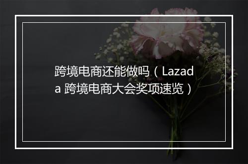 跨境电商还能做吗（Lazada 跨境电商大会奖项速览）