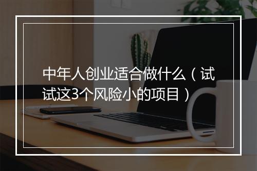 中年人创业适合做什么（试试这3个风险小的项目）