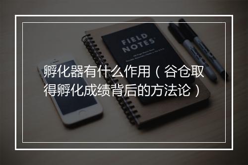 孵化器有什么作用（谷仓取得孵化成绩背后的方法论）