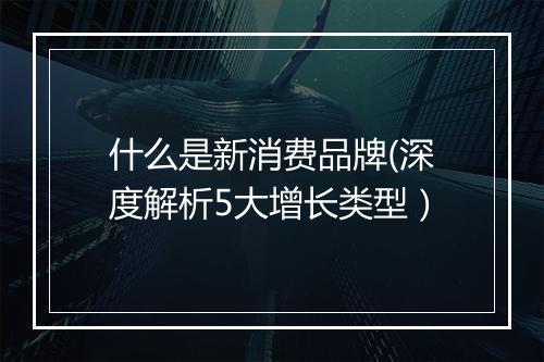 什么是新消费品牌(深度解析5大增长类型）