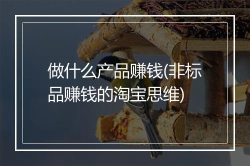 做什么产品赚钱(非标品赚钱的淘宝思维)