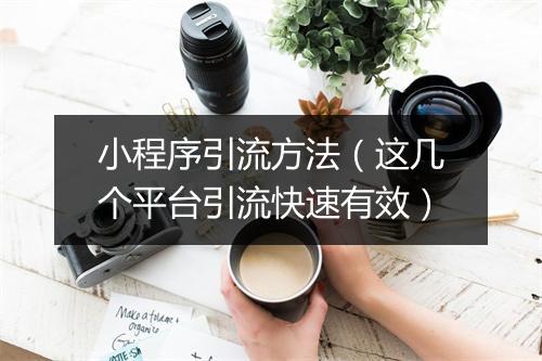小程序引流方法（这几个平台引流快速有效）
