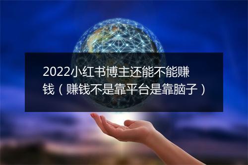 2022小红书博主还能不能赚钱（赚钱不是靠平台是靠脑子）