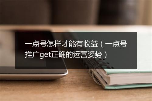 一点号怎样才能有收益（一点号推广get正确的运营姿势）