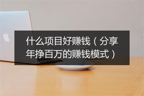 什么项目好赚钱（分享年挣百万的赚钱模式）