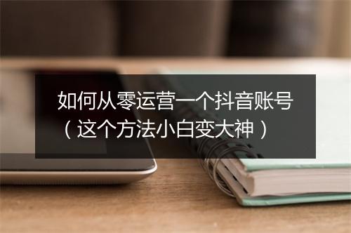 如何从零运营一个抖音账号（这个方法小白变大神）