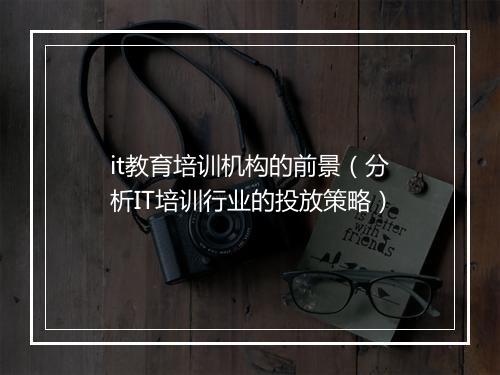 it教育培训机构的前景（分析IT培训行业的投放策略）