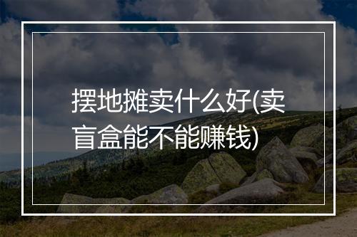 摆地摊卖什么好(卖盲盒能不能赚钱)