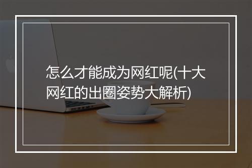 怎么才能成为网红呢(十大网红的出圈姿势大解析)