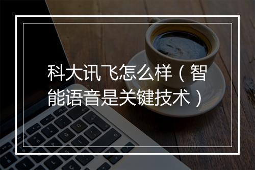 科大讯飞怎么样（智能语音是关键技术）