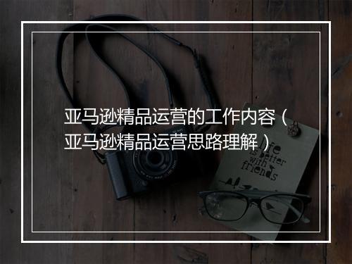 亚马逊精品运营的工作内容（亚马逊精品运营思路理解）