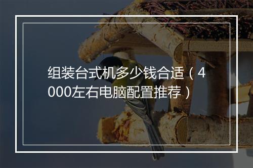 组装台式机多少钱合适（4000左右电脑配置推荐）