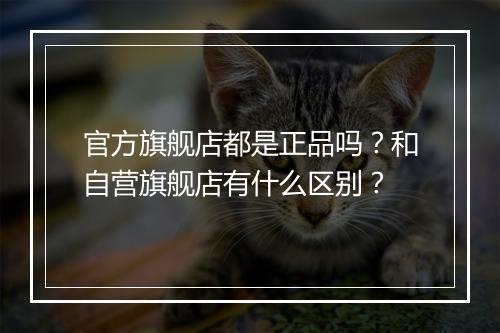 官方旗舰店都是正品吗？和自营旗舰店有什么区别？