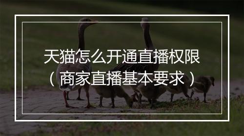 天猫怎么开通直播权限（商家直播基本要求）