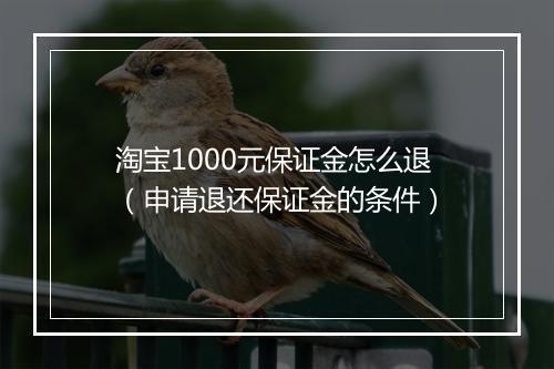 淘宝1000元保证金怎么退（申请退还保证金的条件）