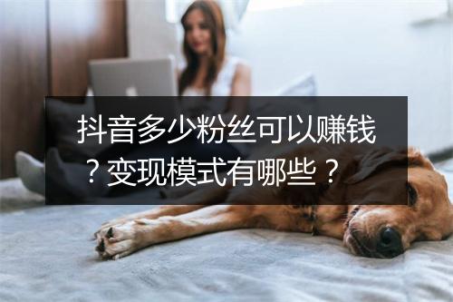 抖音多少粉丝可以赚钱？变现模式有哪些？