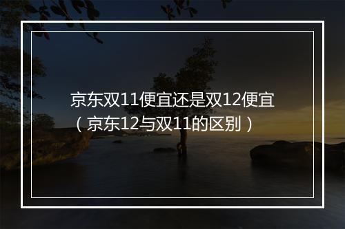 京东双11便宜还是双12便宜（京东12与双11的区别）