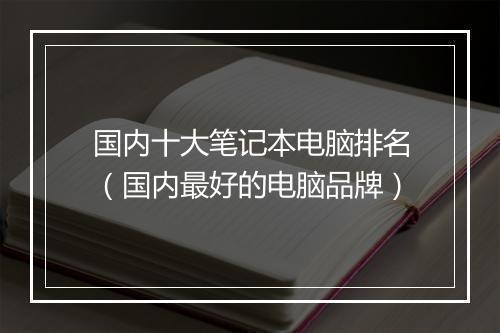 国内十大笔记本电脑排名（国内最好的电脑品牌）