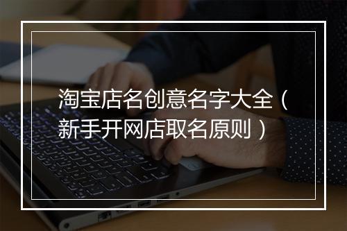 淘宝店名创意名字大全（新手开网店取名原则）