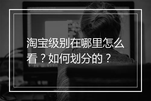 淘宝级别在哪里怎么看？如何划分的？