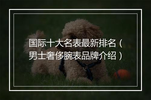 国际十大名表最新排名（男士奢侈腕表品牌介绍）