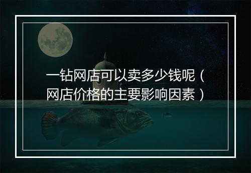 一钻网店可以卖多少钱呢（网店价格的主要影响因素）