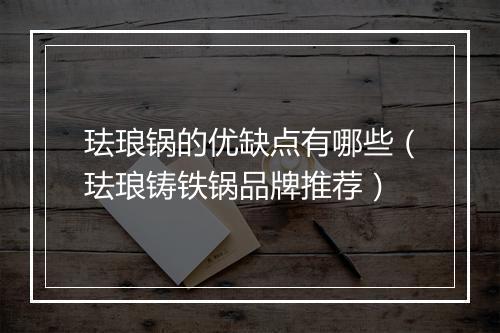 珐琅锅的优缺点有哪些（珐琅铸铁锅品牌推荐）