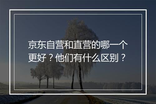 京东自营和直营的哪一个更好？他们有什么区别？