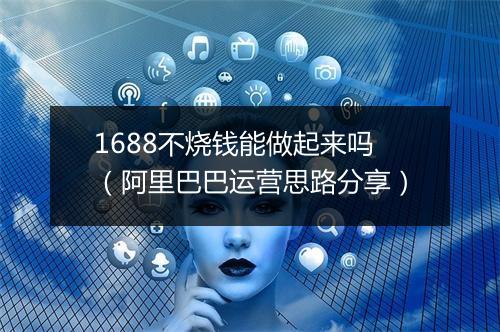 1688不烧钱能做起来吗（阿里巴巴运营思路分享）