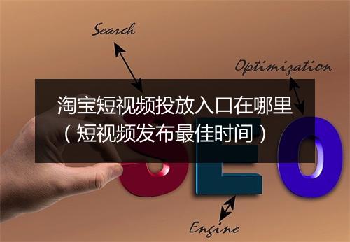 淘宝短视频投放入口在哪里（短视频发布最佳时间）