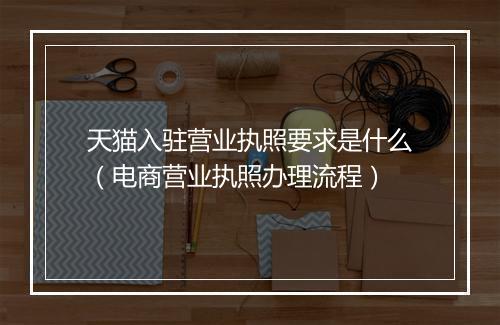 天猫入驻营业执照要求是什么（电商营业执照办理流程）