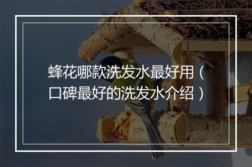 蜂花哪款洗发水最好用（口碑最好的洗发水介绍）