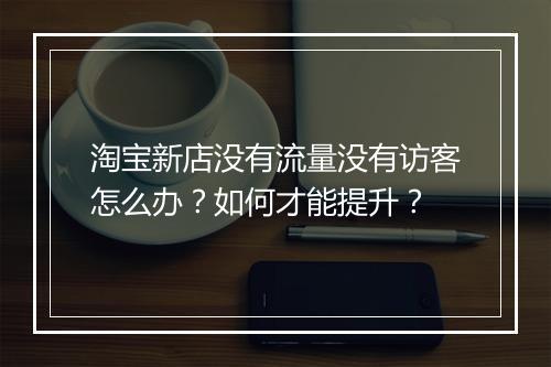 淘宝新店没有流量没有访客怎么办？如何才能提升？