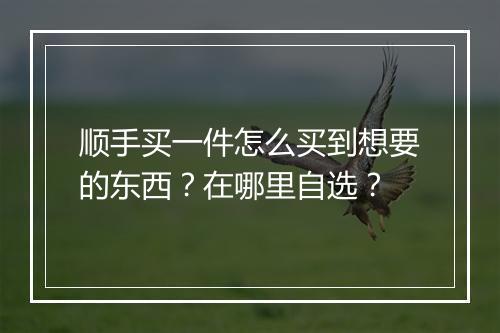 顺手买一件怎么买到想要的东西？在哪里自选？