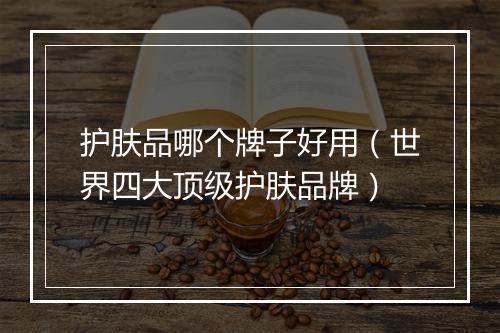 护肤品哪个牌子好用（世界四大顶级护肤品牌）
