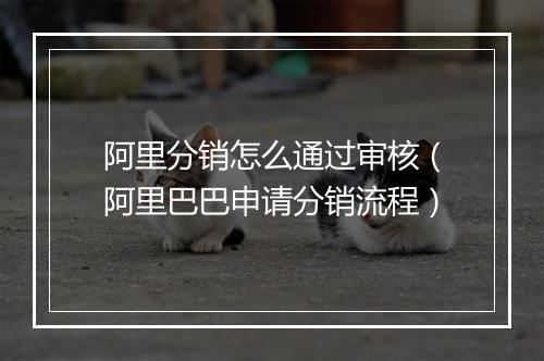 阿里分销怎么通过审核（阿里巴巴申请分销流程）