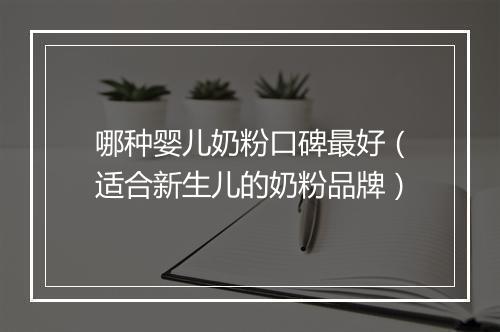 哪种婴儿奶粉口碑最好（适合新生儿的奶粉品牌）