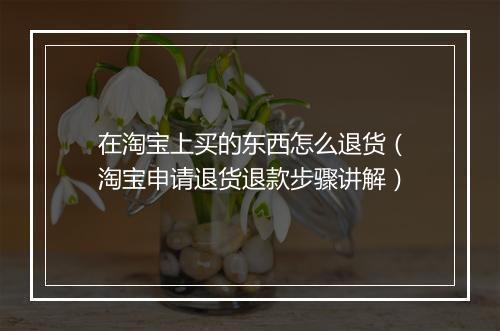在淘宝上买的东西怎么退货（淘宝申请退货退款步骤讲解）