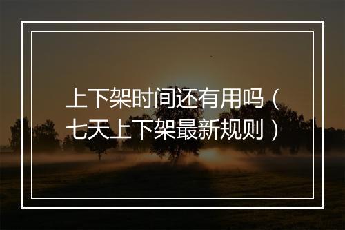 上下架时间还有用吗（七天上下架最新规则）