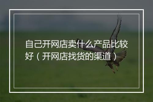 自己开网店卖什么产品比较好（开网店找货的渠道）