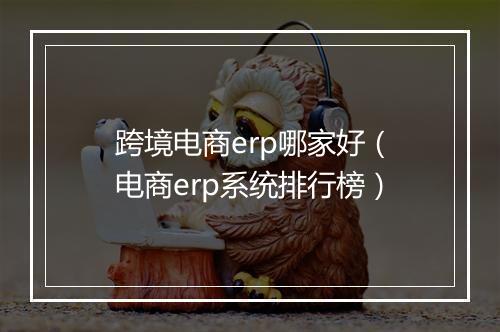 跨境电商erp哪家好（电商erp系统排行榜）