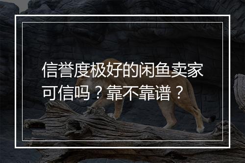信誉度极好的闲鱼卖家可信吗？靠不靠谱？