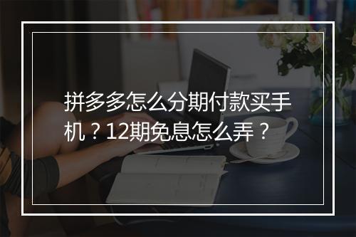 拼多多怎么分期付款买手机？12期免息怎么弄？