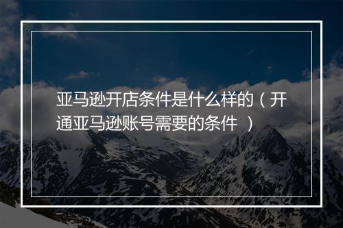 亚马逊开店条件是什么样的（开通亚马逊账号需要的条件 ）
