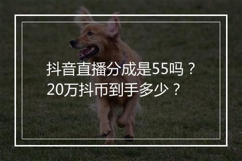 抖音直播分成是55吗？20万抖币到手多少？