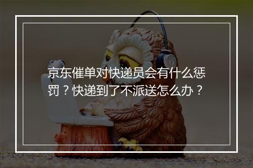 京东催单对快递员会有什么惩罚？快递到了不派送怎么办？
