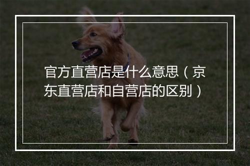 官方直营店是什么意思（京东直营店和自营店的区别）