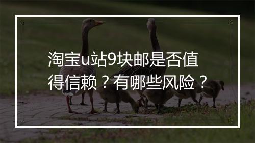 淘宝u站9块邮是否值得信赖？有哪些风险？
