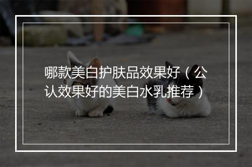 哪款美白护肤品效果好（公认效果好的美白水乳推荐）